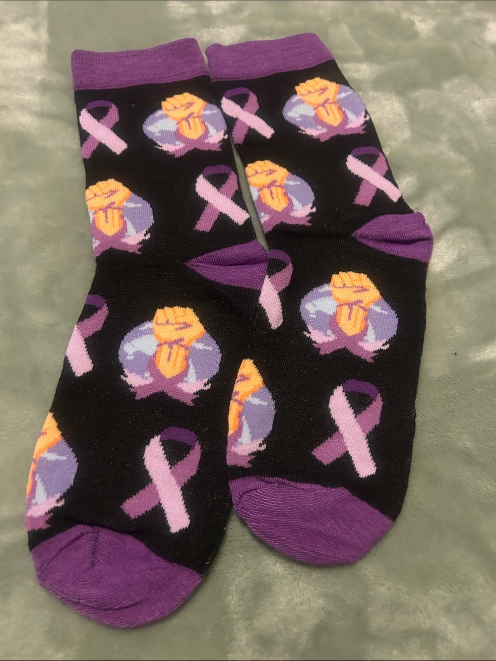 Purple Ribbon Socks - Picture 2 of 6